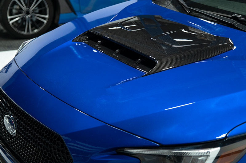 OLM LE Oversize Carbon Fiber Hood Scoop Cover - 2022+ WRX