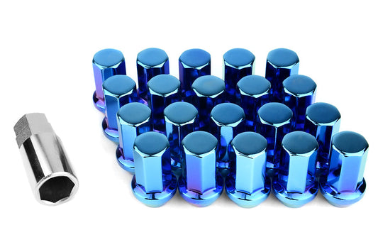 Project Kics Heptagon Caliber 24 Blue Titanium Closed Ended Lug Nuts 12X1.50