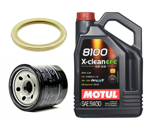 Motul 8100 X-Clean Oil Change Kit, 5W30 - 2004-2021 Subaru STI / 2002-2014 WRX