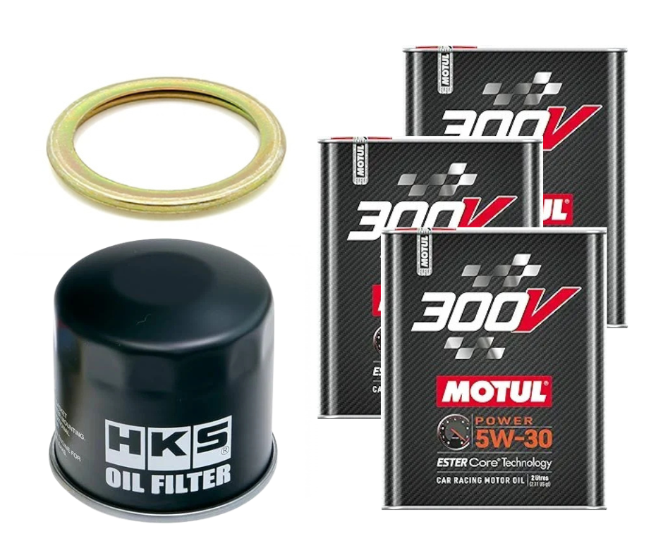 Motul 300V Oil Change Kit - HKS Filter, 5W30 - 2015-2021 Subaru WRX