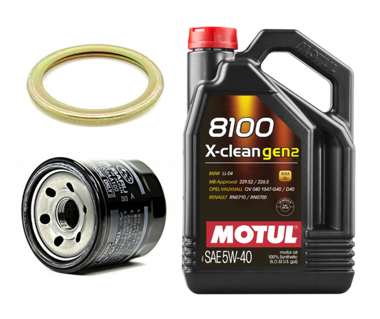 Motul 8100 X-Clean Oil Change Kit, 5W40 - 2004-2021 Subaru STI / 2002-2014 WRX
