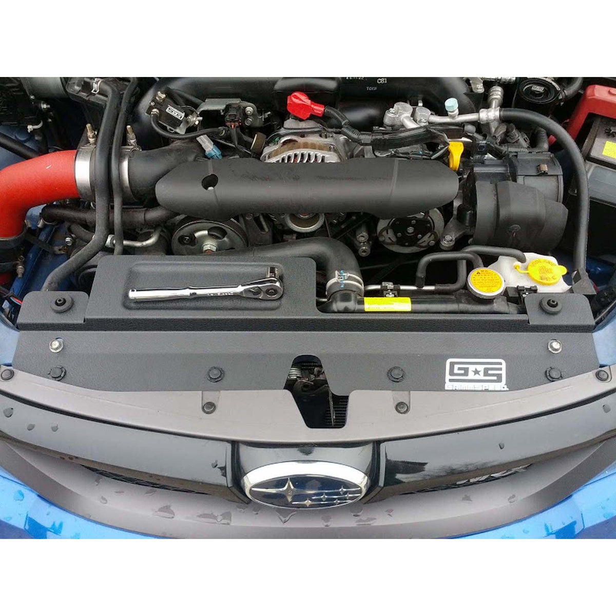 GRM096008 GrimmSpeed Radiator Shroud w/ Tool Tray Black - 2008-2014 Subaru WRX / STI,