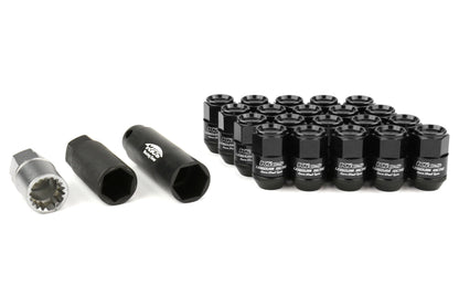 Project Kics Leggdura Racing Shell Type Lug Nut Set 35mm Closed-End Look 12X1.25 Black
