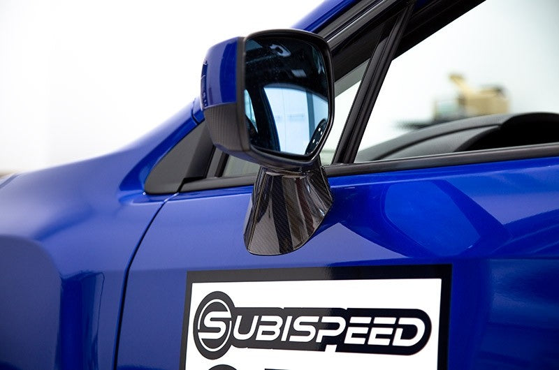 OLM LE Dry Carbon Fiber Lower Mirror Mount Cover - 2015-2021 Subaru WRX / STI / 2015-2017 Crosstrek