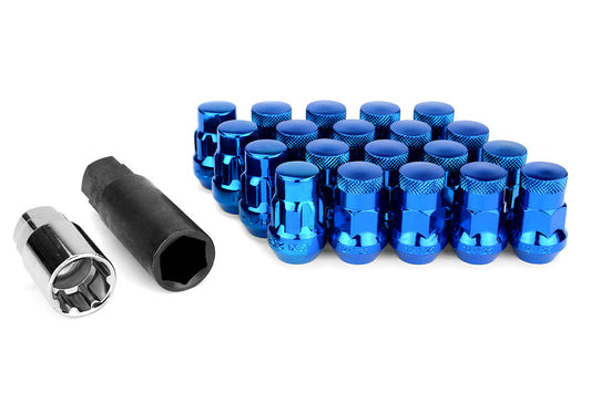 Wheel Mate Muteki SR35 Close End Lug Nuts w/ Lock Set - Blue 12x1.50 35mm