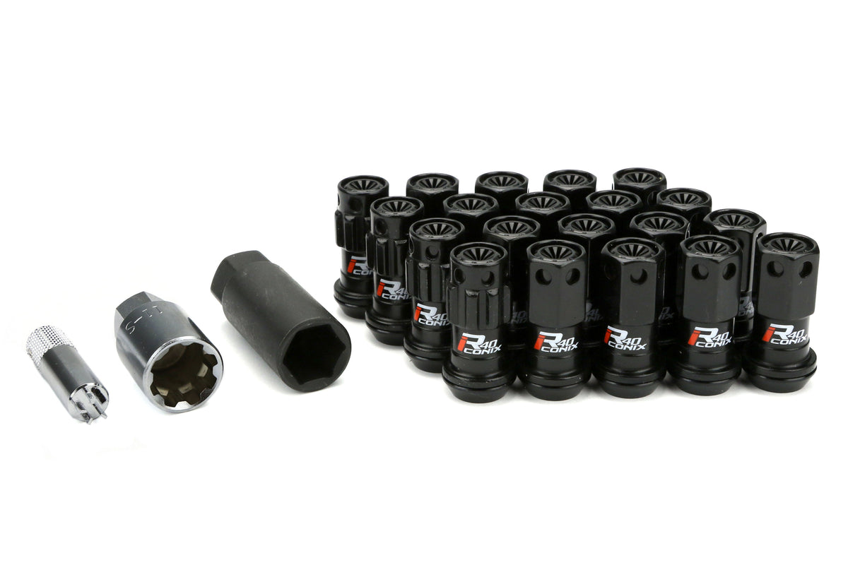 Project Kics R40 Iconix Locking Lug Nuts Black M12X1.25