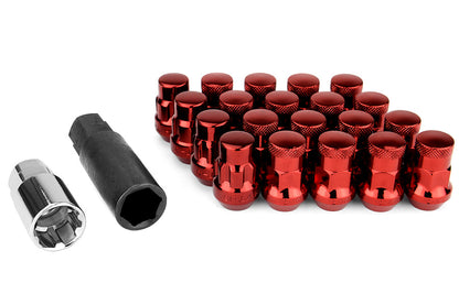 Wheel Mate Muteki SR35 Close End Lug Nuts w/ Lock Set - Red 12x1.50 35mm