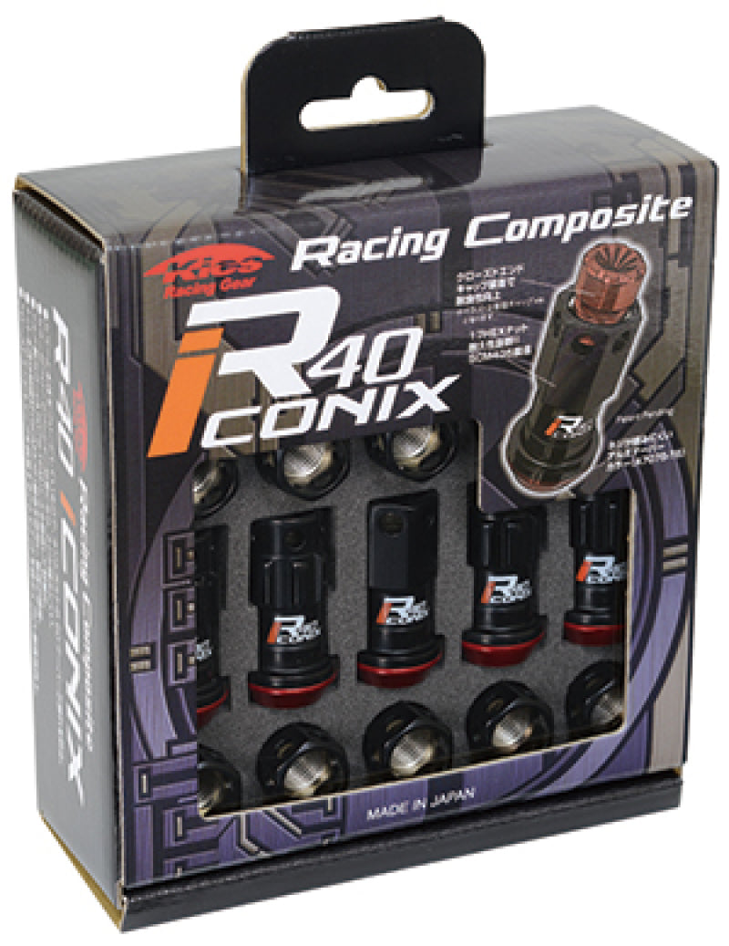 Project Kics 14X1.50 Black Lock w/ Gold Floating Washer w/ Capless Lug Nuts 16+4