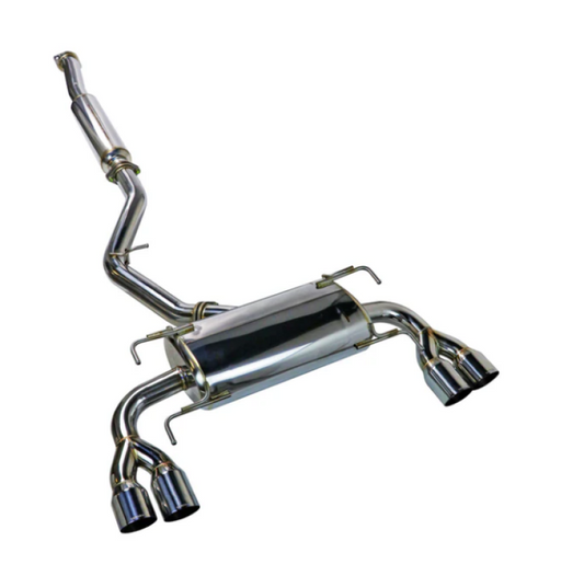 Remark Sports Touring Cat-Back Exhaust - SS Quad Tips (Resonated) - 2008-2014 Subaru WRX / STI GR Hatch