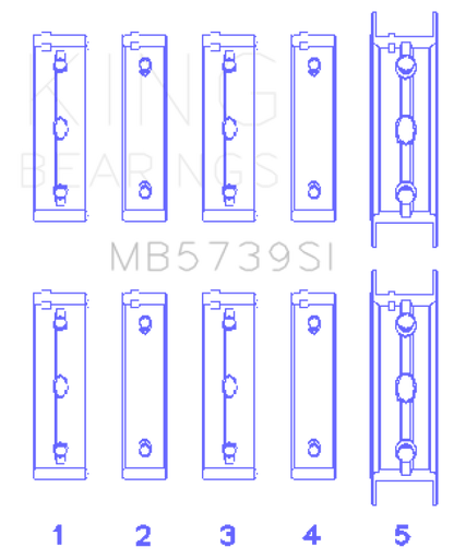 King Engine Bearings Housing Bore + .002 (Size +0.75mm) Main Bearing Set - Subaru EJ Models (inc. 2002-2014 WRX / 2004-2021 STI)