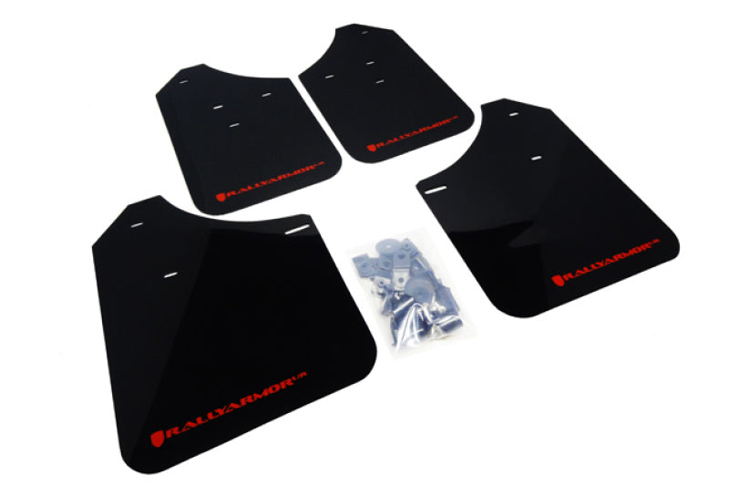 Rally Armor Black UR Mud Flap w/Red Logo - 2002-2007 Subaru WRX / 2004-2007 STI (Wagons Req. Mod.)