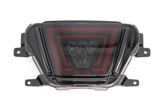 OLM V1 F1 Style Rear Brake / Fog / Reverse Light - Smoke Lens / Gloss Black Base / Red Bar) - 2020-2024 Toyota GR Supra