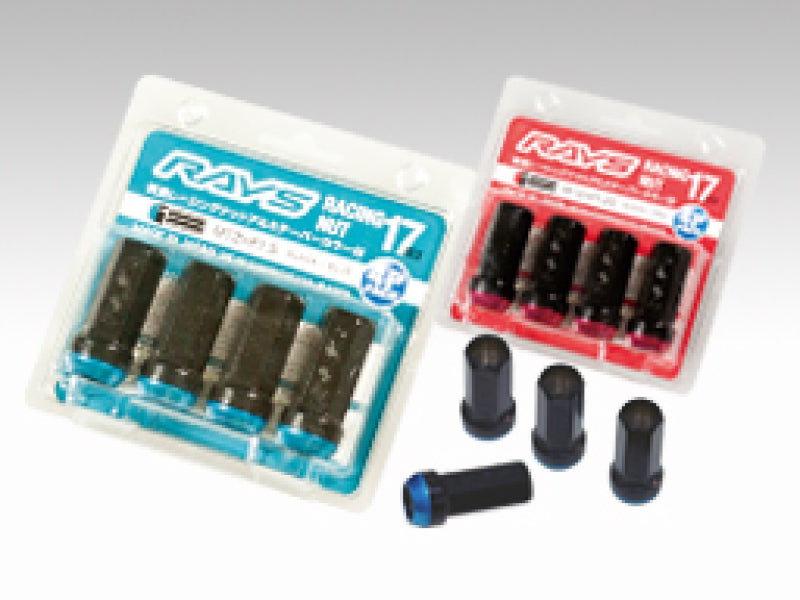 Rays 17 Hex Racing Nut 12x1.50 (Open End) (Blue Seat) - Black (2 Piece ...