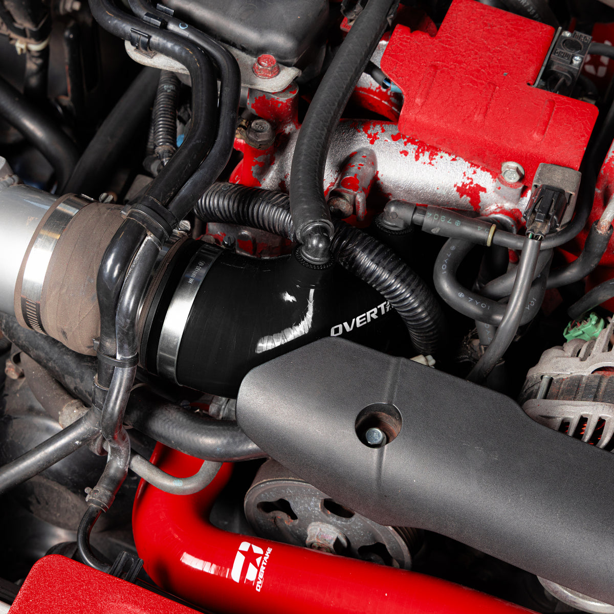 Overtake Silicone Turbo Inlet Hose (Black) - 2004-2021 Subaru STI / 2002-2007 WRX
