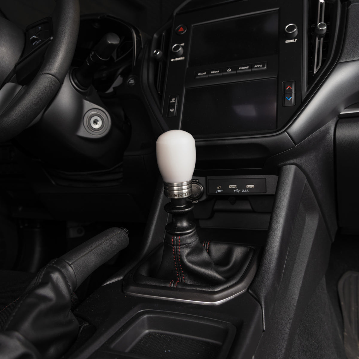 OVERTAKE Stage 1.5 Drivetrain Kit - ModKnob Delrin Short White Shift Knob - 2015-2026 Subaru WRX / 2018-2023 Crosstrek