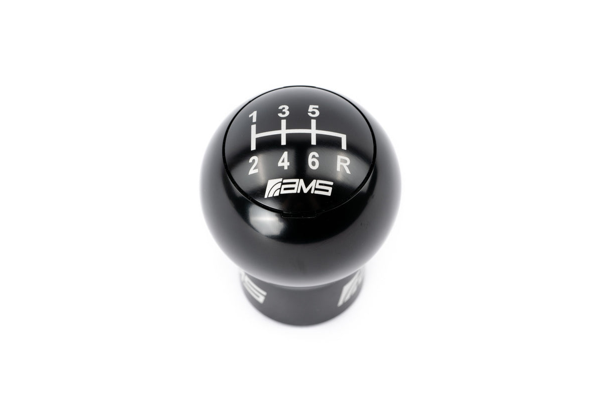 AMS Performance 6-Speed Billet Shift Knob (Incl. Red  Black, & Gunmetal Caps) - 2015-2024 Subaru WRX/ 2004-2021 STI