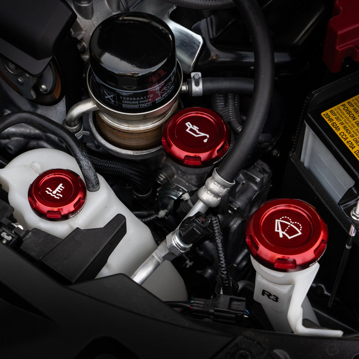 Billetworkz Engine Bay Caps - Subaru WRX/STI 2008-2014