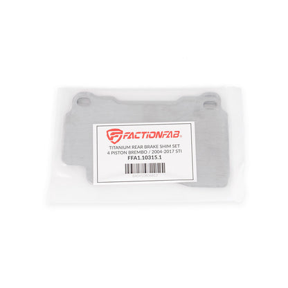 FactionFab Titanium Front Brake Shim Set 4 Piston Brembo / 2004-2017 STI