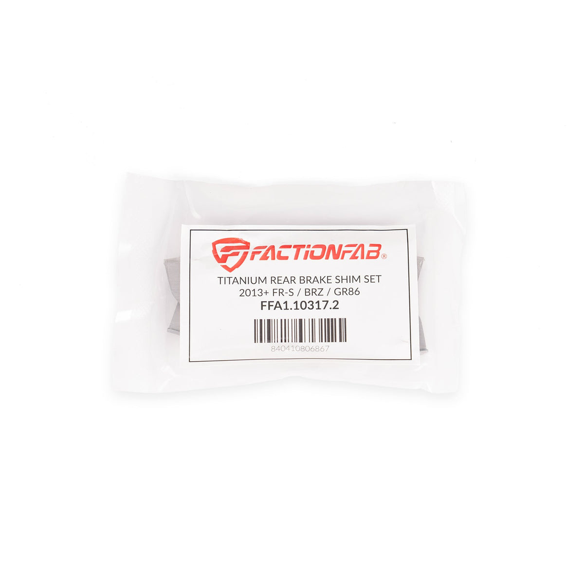 FactionFab Titanium Rear Brake Shim Set - 2022+ Subaru WRX 6mt, 2013-2020 BRZ 86 / 2022+ BRZ GR86