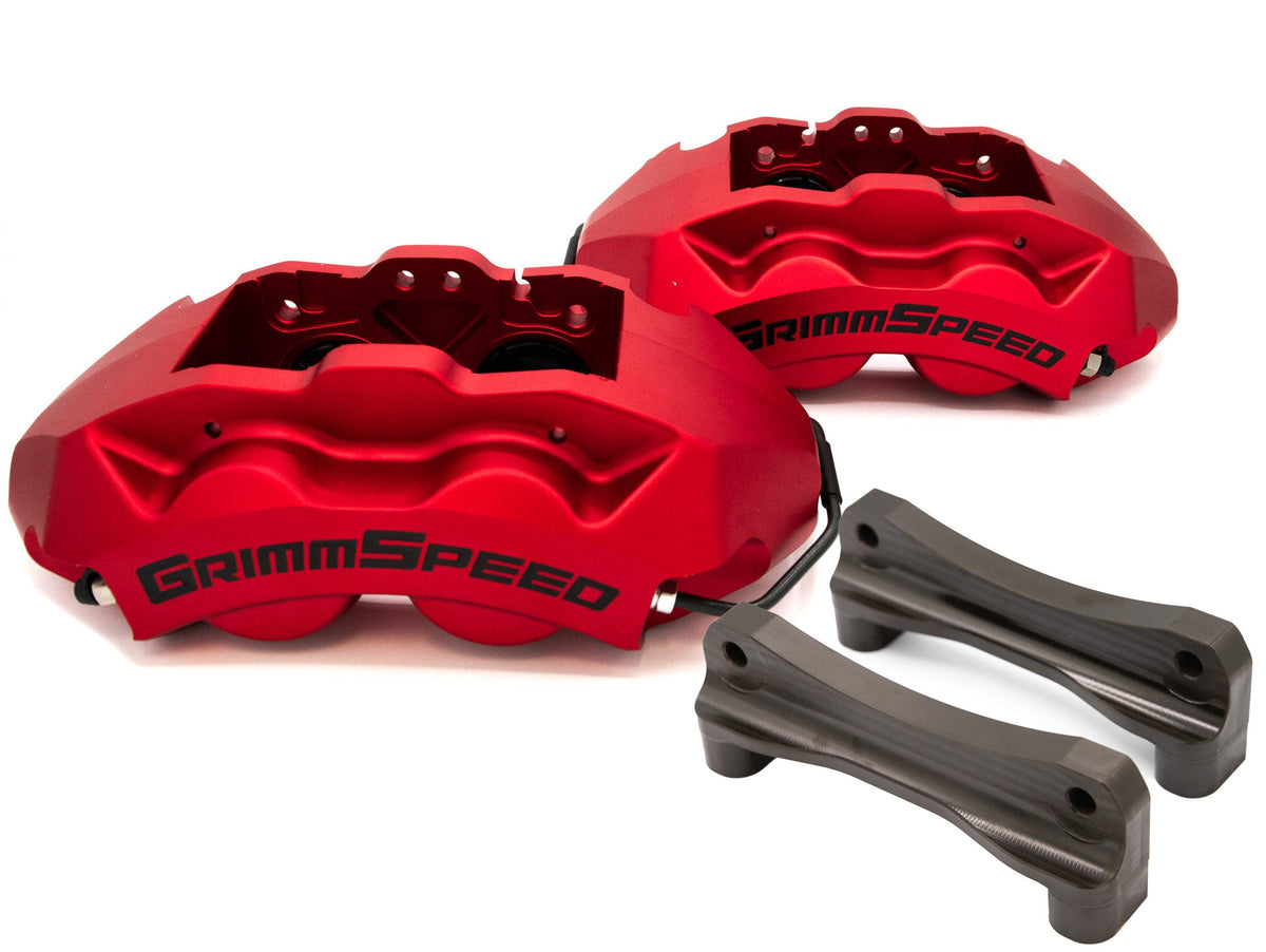 GrimmSpeed 4-Piston Brake Caliper Kit (340mm Rotor) - Red - 2022-2025 Subaru WRX (VB)