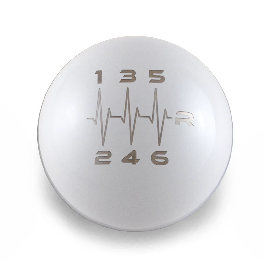 Billetworkz Weighted Shift Knob - 6 Speed Heartbeat Engraving - Subaru STI