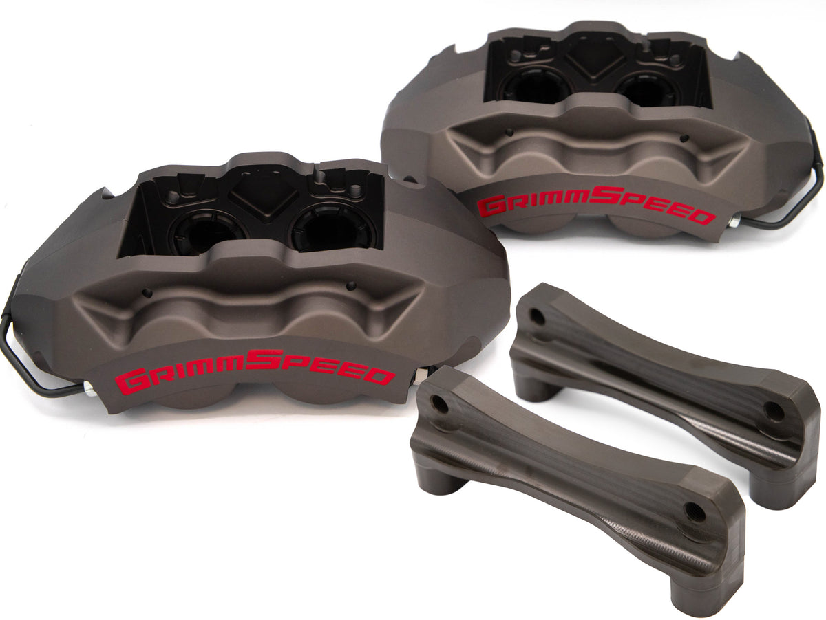 GrimmSpeed 4-Piston Brake Caliper Kit (340mm Rotor) - Gunmetal Gray - 2022-2025 Subaru WRX (VB)