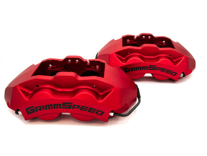 GrimmSpeed 4-Piston Brake Caliper Kit (340mm Rotor) - Red - 2022-2025 Subaru WRX (VB)