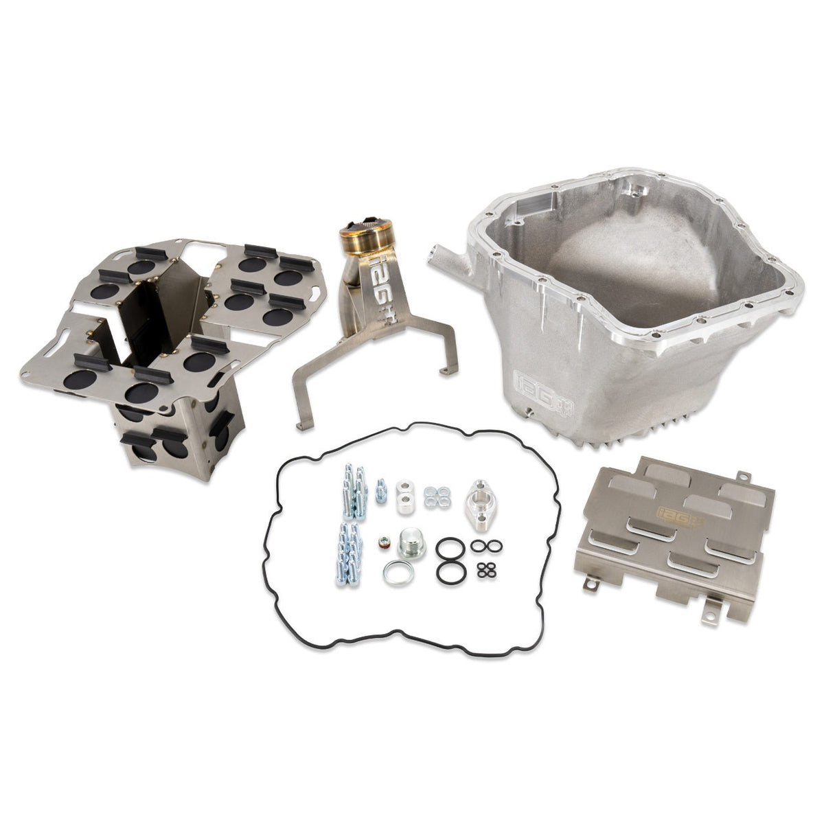IAG EJ Competition Series Oil Pan Package (Silver Pan / Pickup / Comp Baffle / Windage Tray) - 2002-2014 Subaru WRX / 2004-2021 STI / 2005-2009 Legacy GT / 2004-2013 Forester XT