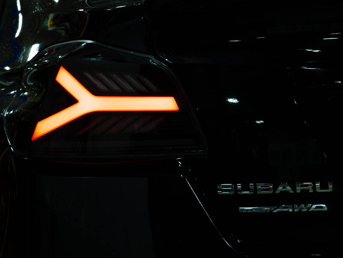 OLM Y-Spec LED Taillights (Smoke Lens  White Optic w/RGB) - 2015-2021 WRX / STI