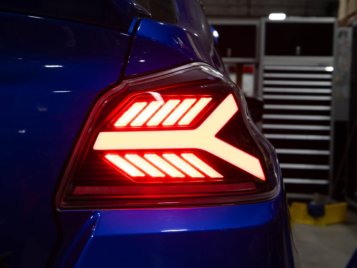 OLM Y-Spec LED Taillights (Clear Lens  Red Optic) - 2015-2021 WRX / STI