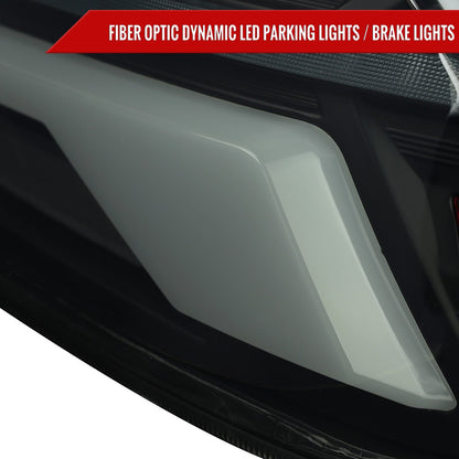 Spec-D Sequential Full LED Tail Lights - Gloss Black Housing / Smoked Lens / White Bar - 2015-2021 Subaru WRX / STI