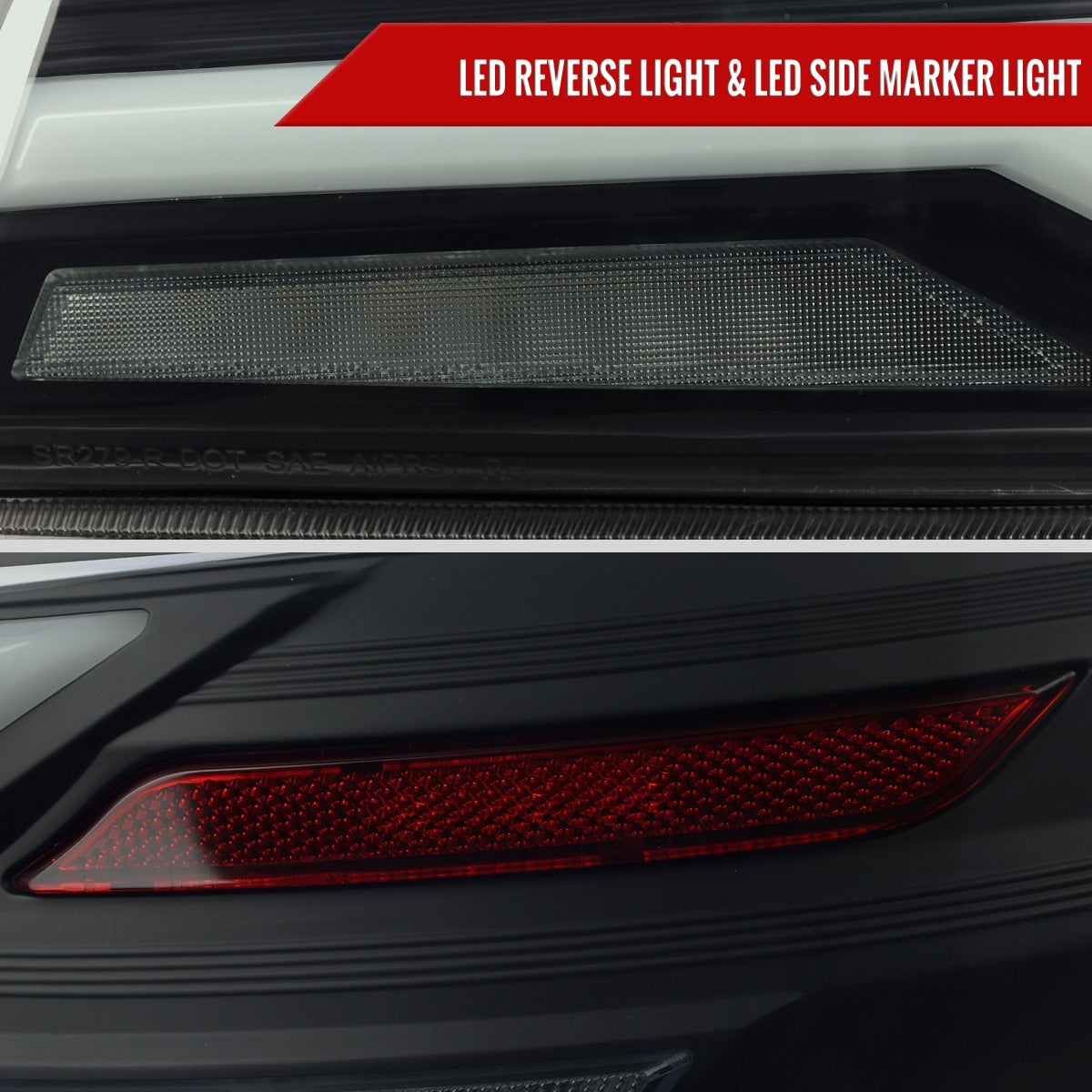 Spec-D Sequential Full LED Tail Lights - Gloss Black Housing / Smoked Lens / White Bar - 2015-2021 Subaru WRX / STI