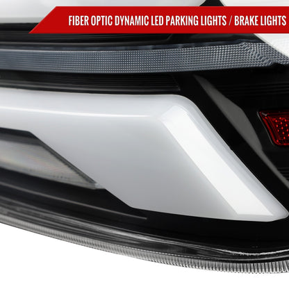 Spec-D Sequential Full LED Tail Lights - Black Housing / Clear Lens / White Bar - 2015-2021 Subaru WRX / STI