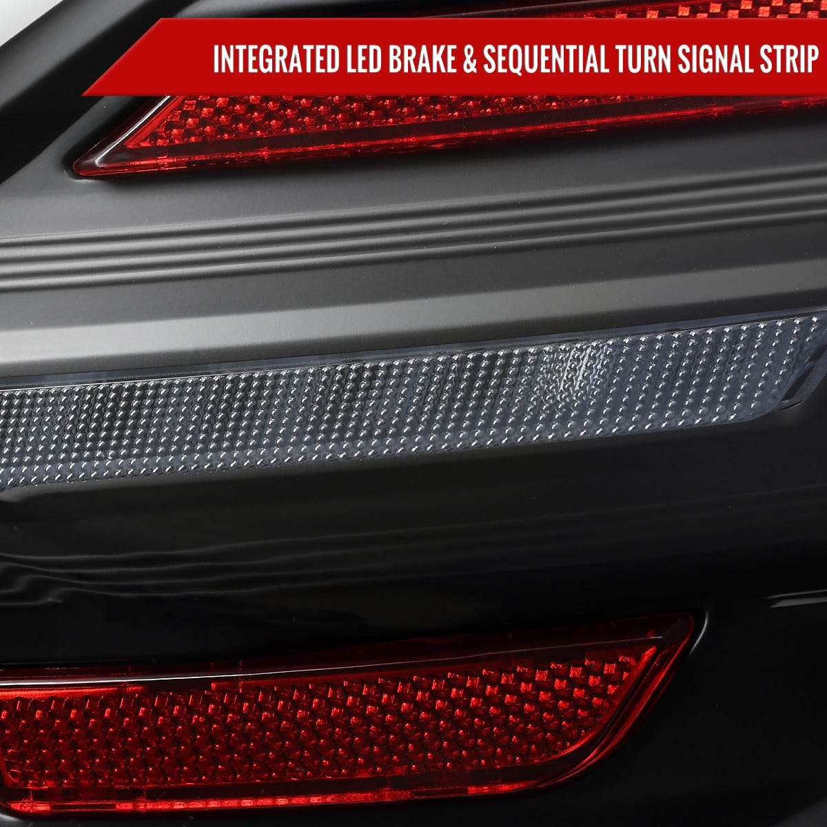 Spec-D Sequential Full LED Tail Lights - Black Housing / Clear Lens / White Bar - 2015-2021 Subaru WRX / STI