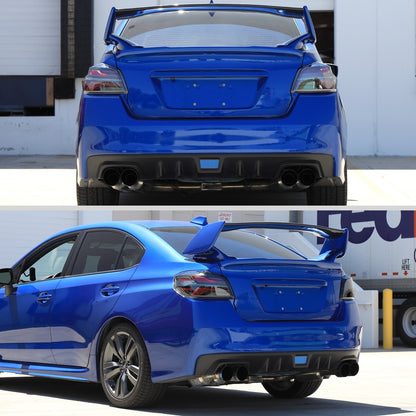 Spec-D Sequential Full LED Tail Lights - Matte Black Housing / Clear Lens / Red Bar - 2015-2021 Subaru WRX / STI