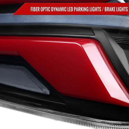 Spec-D Sequential Full LED Tail Lights - Matte Black Housing / Clear Lens / Red Bar - 2015-2021 Subaru WRX / STI