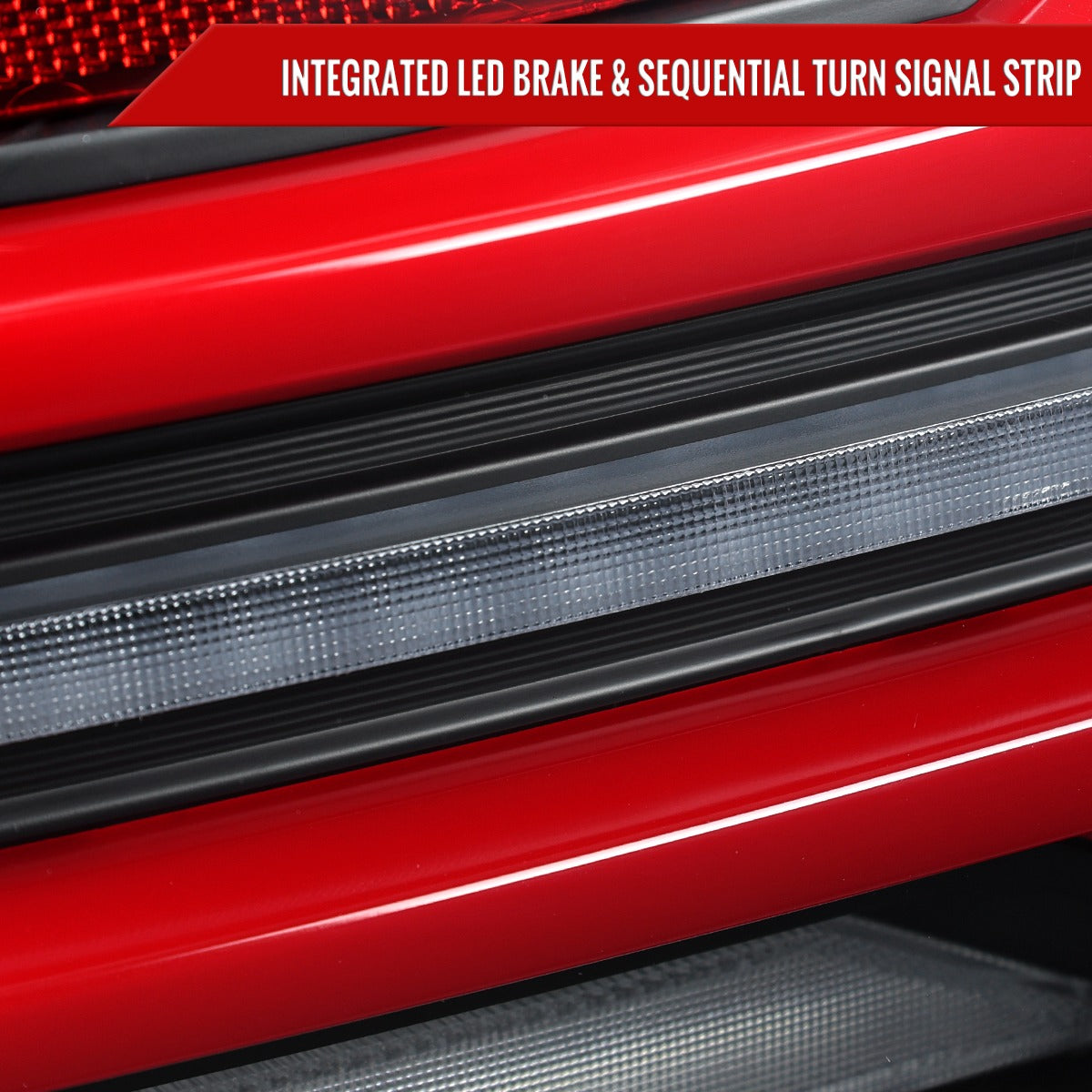 Spec-D Sequential Full LED Tail Lights - Matte Black Housing / Clear Lens / Red Bar - 2015-2021 Subaru WRX / STI
