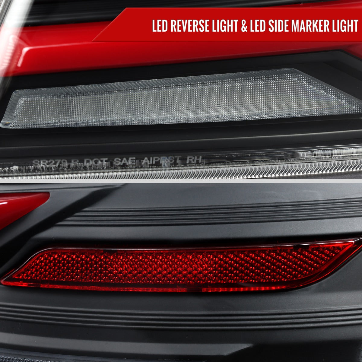 Spec-D Sequential Full LED Tail Lights - Matte Black Housing / Clear Lens / Red Bar - 2015-2021 Subaru WRX / STI