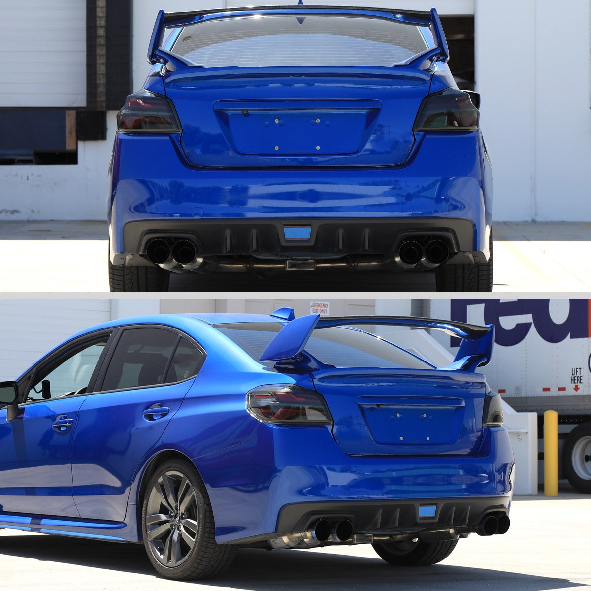 Spec-D Sequential Full LED Tail Lights - Matte Black Housing / Smoked Lens / White Bar - 2015-2021 Subaru WRX / STI