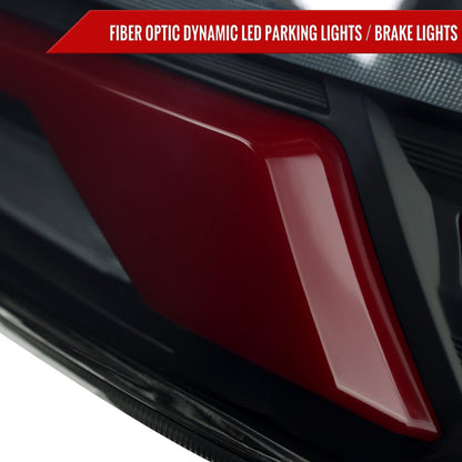 Spec-D Sequential Full LED Tail Lights - Matte Black Housing / Smoked Lens / White Bar - 2015-2021 Subaru WRX / STI