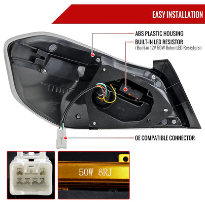 Spec-D Sequential Full LED Tail Lights - Matte Black Housing / Smoked Lens / White Bar - 2015-2021 Subaru WRX / STI