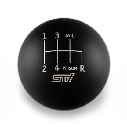 Billetworkz Weighted Shift Knob - 6 Speed STI Jail-Prison Engraving - Subaru STI