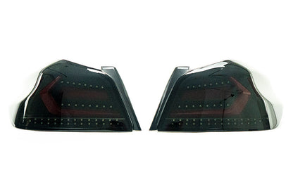 OLM Evolution Tail Lights (Smoked Lens, Black Base, Red Bar) - 2015-2021 WRX / STI