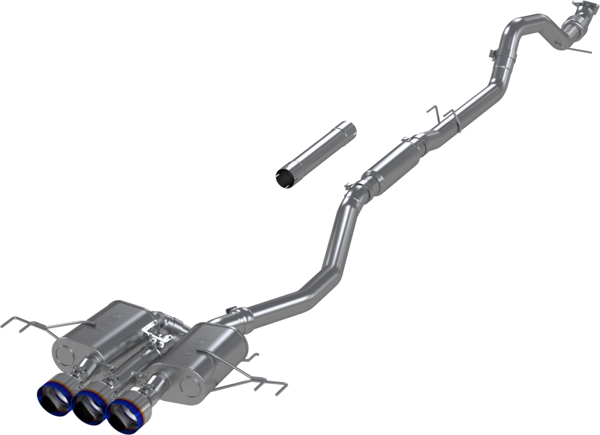 MBRP T304 Stainless Steel 3" Cat-Back - Triple Center Outlet with Burnt End Tips - 2023-2024 Honda Civic Type R