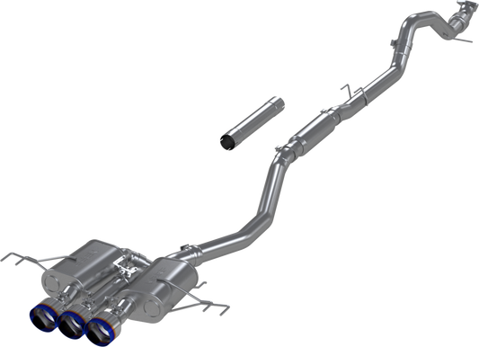 MBRP T304 Stainless Steel 3" Cat-Back - Triple Center Outlet with Burnt End Tips - 2023-2024 Honda Civic Type R