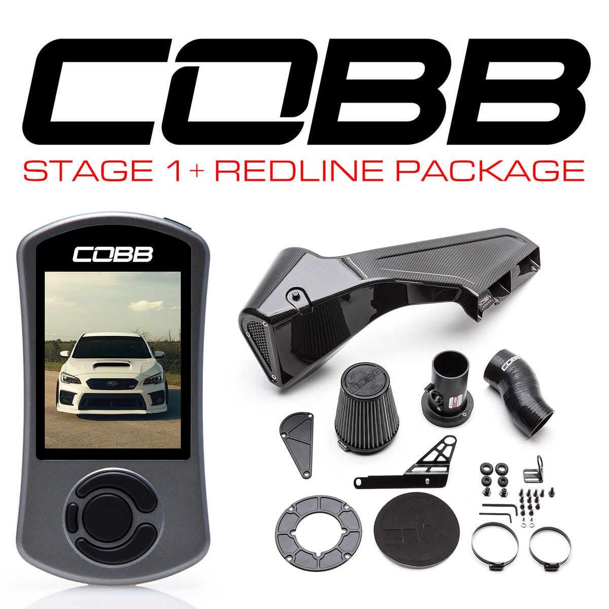COBB Tuning Subaru Stage 1+ Redline Carbon Fiber Power Package - 2015-2021 Subaru STI