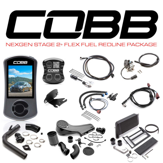 Cobb NexGen Stage 2 + CAN Flex Fuel Redline Carbon Fiber Power Package - Black - 2018-2021 Subaru WRX