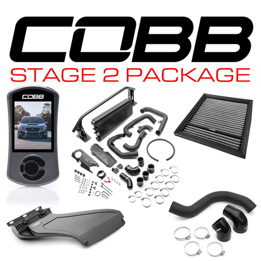 Cobb Stage 2 Power Package w/ Black FMIC & Matte CF Scoop - 2022-2026 Subaru WRX