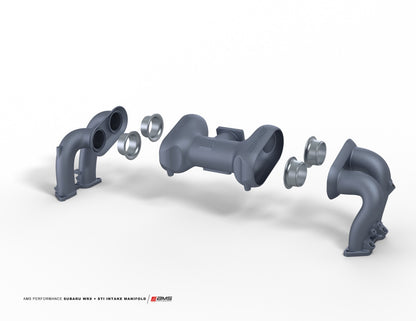 AMS Performance Reverse Rotation Intake Manifold - Un-Coated - 2002-2014 Subaru WRX / 2004-2021 Subaru STI