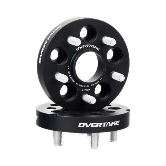 OVERTAKE Wheel Spacers - Pair - 25mm 5x100 - Subaru 2002-2014 WRX, 2004 STI, 2013-2027 BRZ/GR86, and more